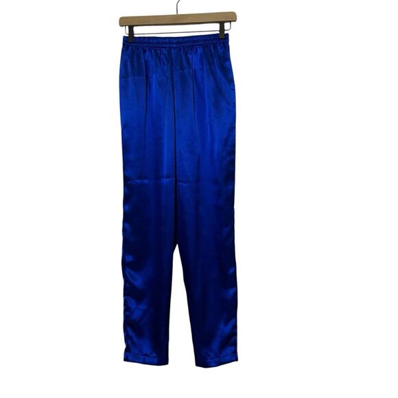 Vtg Victoria’s Secret Gold Label double breasted pajamas Sz‎ S Blue Satin Crest - Picture 3 of 8